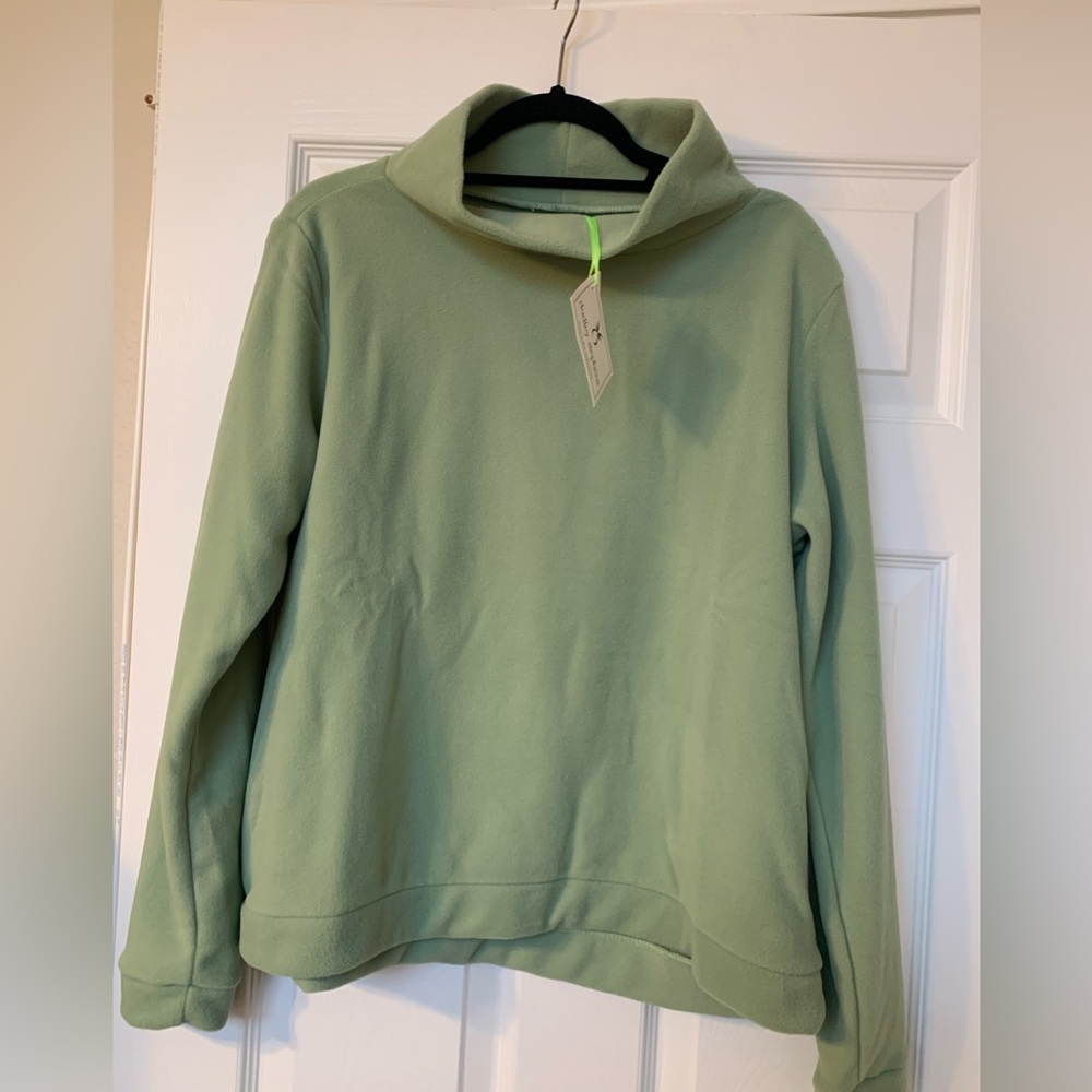 Dudley Stephens Park Slope Turtleneck, Vello fleece size XL in Basil